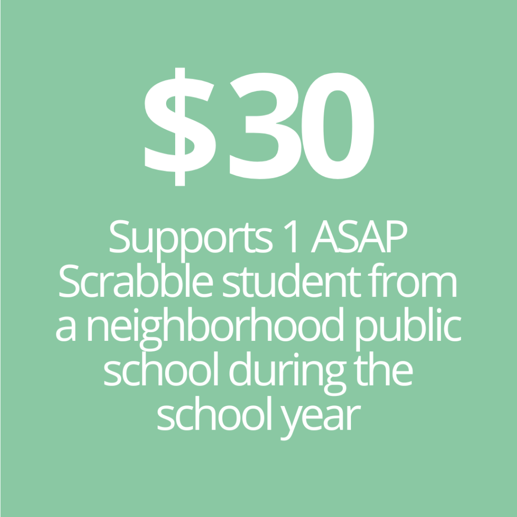 $30 donation to ASAP Scrabble community