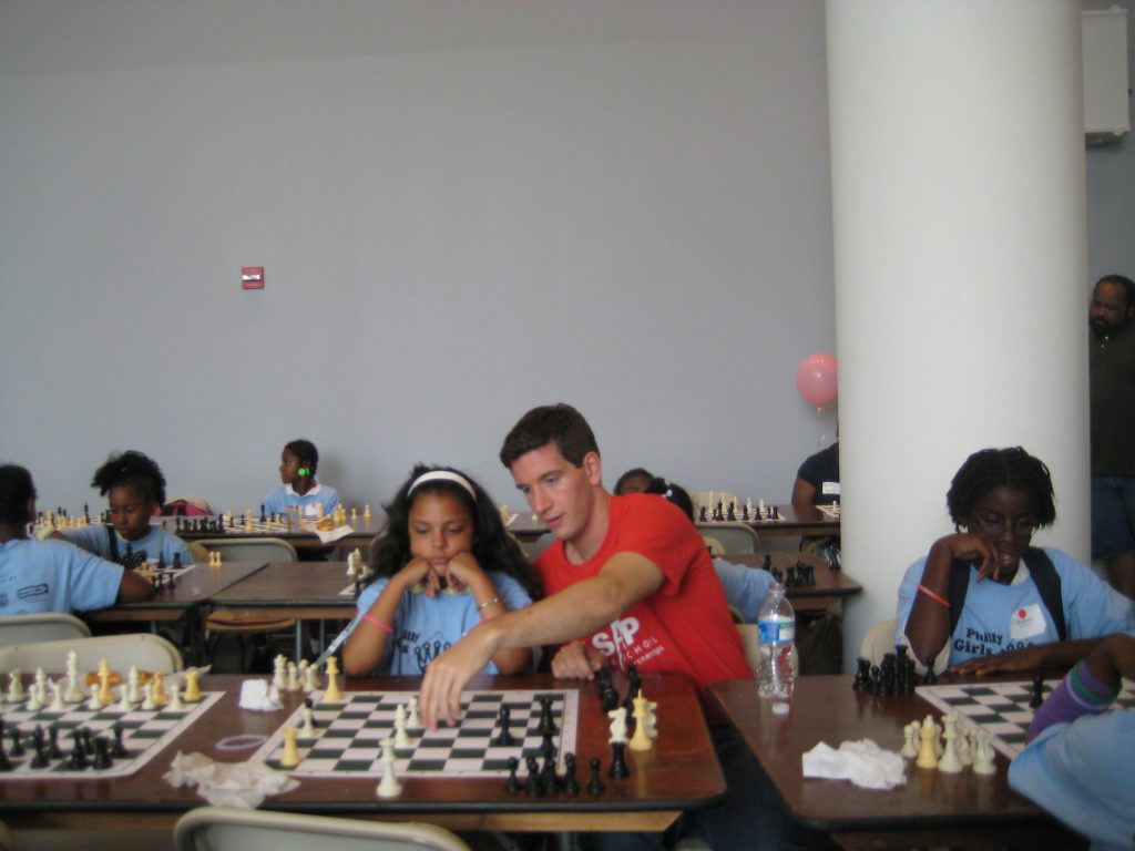 Executive Director Justin Ennis at Chess tournament