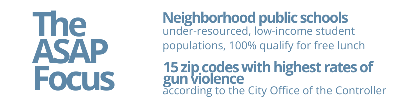 ASAP Focuses efforts in areas with high rates of poverty and high rates of gun violence